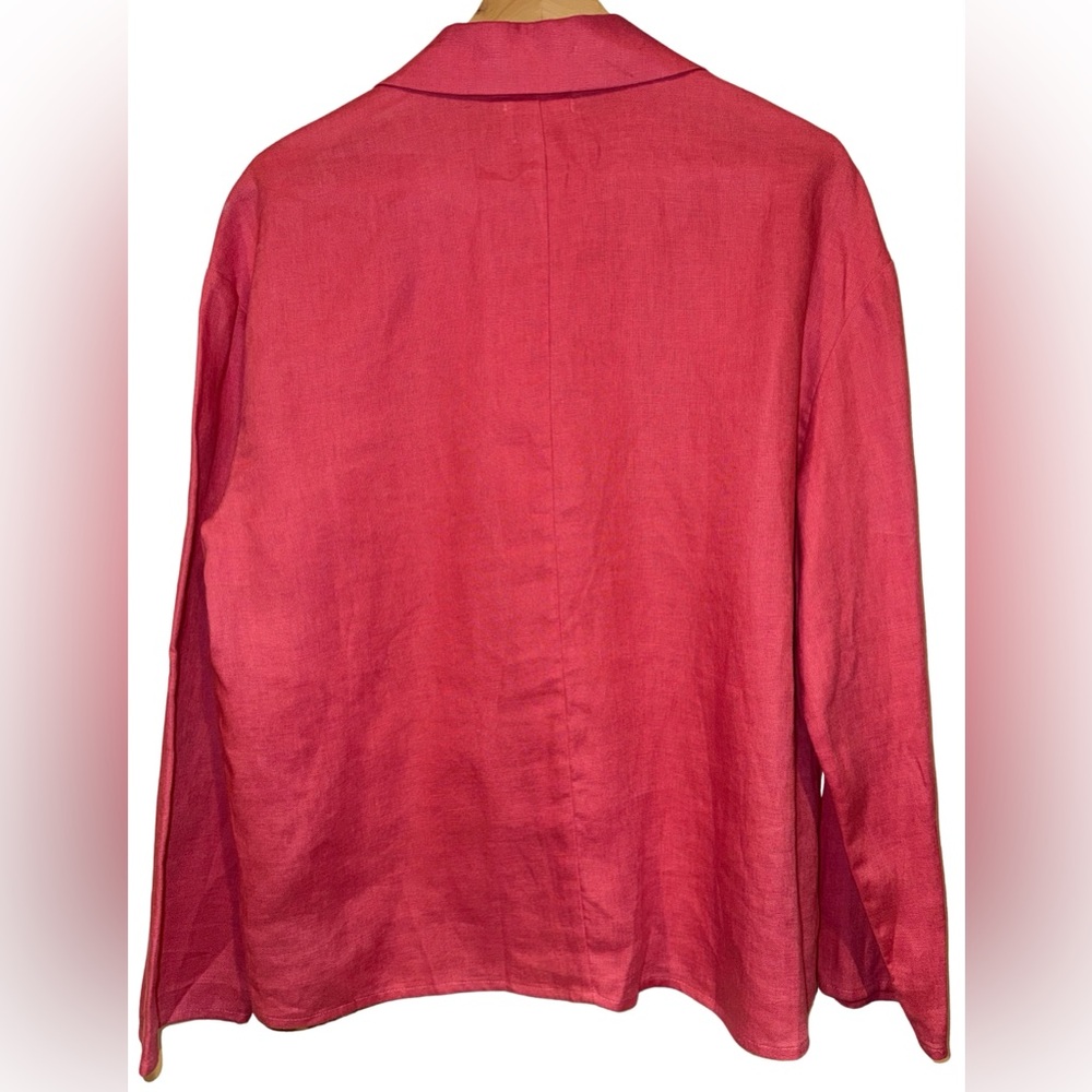 Reformation Alonso Linen Top Pink Relaxed Fit Size M Preppy Coastal Light Blazer - Picture 5 of 7